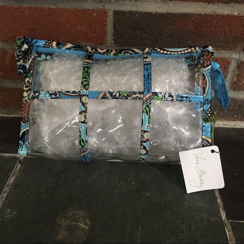 Vera Bradley Bali Blue transparent travel pouch